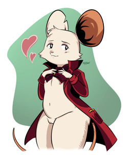 anthro breasts butt cape cheek_tuft clothed clothing clothing_pull coat cut_ear facial_tuft female flashing flashing_breasts flashing_pussy flat_chested genitals head_tuft looking_at_viewer nipples nude shy simple_background small_breasts solo standing tail thick_thighs toony topwear tuft vest vulva nerdboner mina_the_hollower yacht_club_games mina_(mina_the_hollower) mammal mouse murid murine rodent hi_res