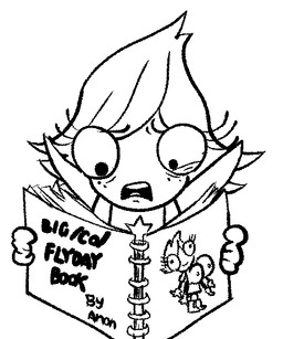 anthro disgust eyelashes female freckled_face freckles insect_wings long_eyelashes reading solo tear_trough wings unknown_artist disney the_buzz_on_maggie maggie_pesky arthropod fly_(animal) insect monochrome