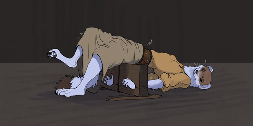 anthro barefoot belt bottomwear bound brown_head claws clothed clothing feet female frown fully_clothed fur lying medieval_clothing on_back on_ground pawpads paws punishment restraints scowl shirt skirt solo stocks toe_claws topwear uncomfortable_pose whiskers white_body white_fur garbagegarage mammal mustelid musteline stoat true_musteline weasel 2024 digital_media_(artwork) hi_res