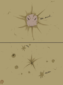 anthro asphyxiation drowning female mud muffled quicksand sinking solo mudwuff captain_laserhawk:_a_blood_dragon_remix cream_and_chocolate_(captain_laserhawk) bovid bovine cattle mammal absurd_res comic hi_res