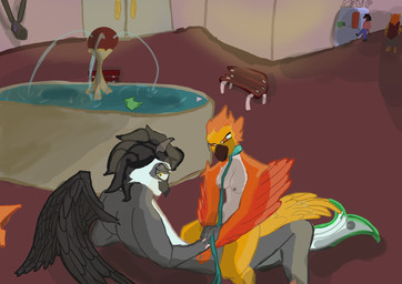 anthro beak breasts camera collar cowgirl_position duo eyewear feathered_wings feathers female fountain from_front_position fur glasses grey_body inside leash leash_pull leashed_collar looking_at_another looking_at_viewer looking_pleasured male male/female mall on_bottom on_top open_beak open_mouth orange_body penetration penile penile_penetration public public_nudity public_sex security security_camera sex shark_tail store tail tail_feathers vaginal vaginal_penetration wearing_glasses white_body white_fur wings legu_lefelin amber_(catastic96) background_character drashtfurd_the_owl avian bird caique equid equine felid feline horse jaguar mammal neotropical_parrot owl pantherine parrot true_parrot absurd_res hi_res