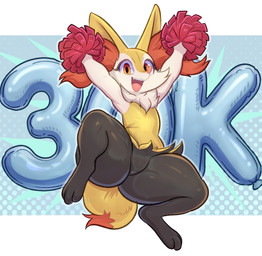 ambiguous_anthro ambiguous_gender anthro balloon celebration cute_fangs digitigrade eyelashes fangs featureless_chest featureless_crotch flat_chested front_view inflatable looking_at_viewer midair open_:3 open_mouth open_smile outline pom_poms smile snout solo spread_legs spreading teeth thick_thighs tongue illustratorfake nintendo pokemon braixen canid generation_6_pokemon mammal pokemon_(species) 2026 absurd_res digital_drawing_(artwork) digital_media_(artwork) english_description full-length_portrait hi_res portrait