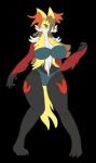 anthro big_breasts breasts female fire green_eyes solo mitch-kun_(artist) pieismyfave nintendo pokemon selphie canid canine delphox generation_6_pokemon mammal pokemon_(species) alpha_channel