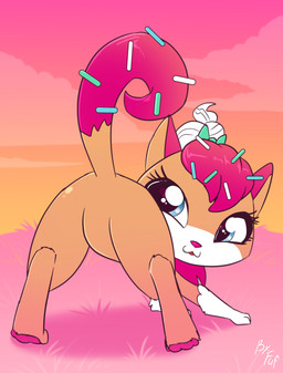 ass_up blue_eyes butt candy countershading dessert featureless_crotch female feral food leg_markings looking_at_viewer looking_back looking_back_at_viewer markings null pink_nose presenting presenting_hindquarters quadruped raised_tail rear_view socks_(marking) solo spread_legs spreading tail tan_body white_body white_countershading white_markings fuf hasbro littlest_pet_shop littlest_pet_shop_(2012) sugar_sprinkles domestic_cat felid feline felis mammal 2019 hi_res