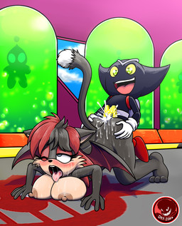 3_toes 5_fingers all_fours ambiguous_penetration anthro anthro_penetrated ass_up backpack belt big_breasts big_nipples black_body black_fur black_hair black_nose blue_eyes blush bodily_fluids breasts brown_nipples butt butt_grab canon_x_oc clothing cum cum_inside cum_on_back cum_on_butt cum_on_hand cum_splatter dipstick_tail dominant dominant_humanoid dominant_male duo eyeshadow feet female female_on_humanoid female_penetrated fingers footwear from_behind_position fucked_silly fur genital_fluids gloves green_eyes hair hand_on_butt handwear huge_breasts humanoid_on_anthro humanoid_penetrating humanoid_penetrating_anthro inside larger_anthro larger_female larger_penetrated looking_up makeup male male/female male_on_anthro male_penetrating male_penetrating_female markings membrane_(anatomy) membranous_wings multicolored_tail nipples nude open_mouth penetration perching_position raised_tail red_clothing red_eyeshadow red_footwear red_hair red_wings rough_sex saliva saliva_string sex shota size_difference smaller_humanoid smaller_male smile spread_wings submissive submissive_anthro submissive_female tail tail_markings tan_body tan_fur toes tongue tongue_out white_clothing white_gloves white_handwear wings yellow_sclera young dexstar mythology project_x_love_potion_disaster sega sonic_the_hedgehog_(series) sonic_x athena_the_bat-cat bokkun fan_character chao_(sonic) domestic_cat dragon felid feline felis humanoid hybrid mammal mythological_creature mythological_scalie scalie 2021 hi_res