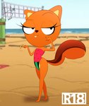 anthro clothing erect_nipples female food fries nipples one-piece_swimsuit solo strapless_clothing strapless_swimwear swimwear thin_calves young bunbunmuffins disney kiff_(series) kiff_chatterley mammal rodent sciurid tree_squirrel hi_res