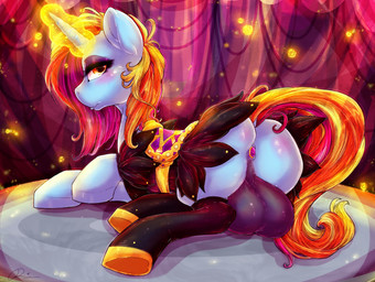 anal anal_penetration anus backsack balls big_balls blush butt buttplug buttplug_in_ass buttplug_insertion clothed clothed_feral clothing dock_(anatomy) feral gem genitals glowing gynomorph hair half-closed_eyes hooves horn huge_balls intersex jewel_buttplug long_hair looking_at_viewer magic narrowed_eyes object_in_ass patreon_logo patreon_username penetration plug_(sex_toy) plug_insertion sex_toy sex_toy_in_ass sex_toy_insertion smile solo tail text website_logo dimwitdog friendship_is_magic hasbro my_little_pony mythology patreon sassy_saddles_(mlp) equid equine mammal mythological_creature mythological_equine unicorn 2016 digital_media_(artwork) english_text