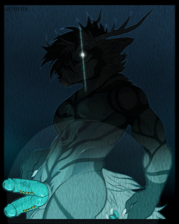 anthro blackice horror_(theme) male solo vitofox cryptid 4:5