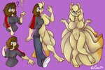 anthro female goo_transformation magenta_background simple_background slime solo transformation nut-case nintendo pokemon summer_(rismic) generation_1_pokemon goo_creature human mammal ninetales pokemon_(species)