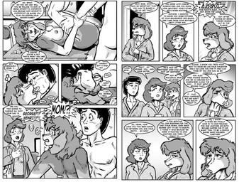 anthro blush bodily_fluids breasts caught_in_the_act chair clothed clothed_female clothing dialogue dressing female french_kissing fur furniture genitals group hair human_on_anthro interspecies kissing kitchen male male/female nipples nude nude_female nude_male penetration penile penile_penetration penis penis_in_vagina profanity purse saliva table tail text trio vaginal vaginal_penetration style_wager brave_new_world_(style_wager) henrietta_hound beagle canid canine canis domestic_dog human hunting_dog mammal scent_hound comic english_text greyscale monochrome mother_(lore) mother_and_child_(lore) mother_and_son_(lore) parent_(lore) parent_and_child_(lore) parent_and_son_(lore) son_(lore)