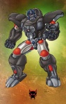 grey_body gun machine male maximal_insignia ranged_weapon red_eyes solo weapon dan_khanna hasbro takara_tomy transformers transformers:_beast_wars optimus_primal ape gorilla haplorhine humanoid mammal maximal primate robot robot_humanoid