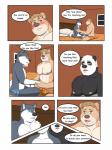 3:4 abs anthro anthro_on_anthro bear biceps big_muscles biped border canid canine canis cel_shading clothed clothing comic detailed_background dialogue digital_media_(artwork) domestic_dog duo english_text facial_hair fur garret_(rain-yatsu) giant_panda hi_res humanoid_hands husky imminent_sex inside interspecies male male/male mammal manly muscular muscular_male night nipples nordic_sled_dog pecs rain-yatsu rainier_(rain-yatsu) rick_(rain-yatsu) seattle_fur shaded speech_bubble spitz text topless white_border