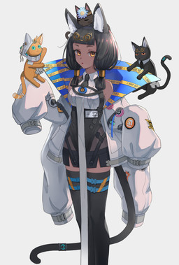 accessory ambiguous_gender black_body black_fur black_hair breasts brown_body brown_fur clothing dark_body dark_skin female feral fur furgonomics group hair jacket legwear looking_at_viewer open_mouth simple_background size_difference smile standing stockings tail tail_accessory topwear whiskers white_background heli_herri arknights hypergryph studio_montagne titi_(arknights) animal_humanoid cat_humanoid domestic_cat felid felid_humanoid feline feline_humanoid felis humanoid mammal mammal_humanoid absurd_res digital_media_(artwork) hi_res