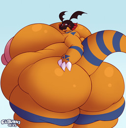 anthro areola belly big_areola big_belly big_breasts big_butt big_nipples biped breasts butt female female_anthro huge_areola huge_belly huge_breasts huge_butt huge_nipples huge_thighs hyper hyper_breasts nipples nude obese obese_anthro obese_female orange_body overweight overweight_anthro overweight_female red_eyes solo teeth thick_thighs dedoarts bandai_namco digimon sparks_(lordskyrax) digimon_(species) greymon guilmon hybrid 2023