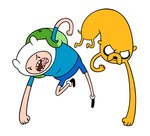 action_pose angry anthro backpack bottomwear clothing dewlap_(anatomy) dot_eyes duo fist footwear frown headgear headwear jowls male on_model pose shirt shoes shorts simple_background simple_eyes t-shirt teeth toony topwear white_background joy_ang adventure_time cartoon_network finn_the_human jake_the_dog canid canine canis domestic_dog human mammal hi_res official_art