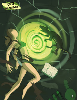 ambiguous_gender biped blonde_hair brown_body brown_fur clothed clothing duo faceless_character faceless_female faceless_human female female_human feral fur hair magic magic_user open_mouth ponytail tome torn_clothing underwear underwear_only lizardlars microsoft the_elder_scrolls human mammal murid murine rat rodent skeever 2026 absurd_res comic digital_media_(artwork) hi_res