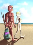 abs anthro bag beach beach_background beach_bag biceps big_penis book chest_tuft cloud detailed_background duo exhibitionism female femboy flaccid footprint forearms foreskin fur genitals hand_holding happy lights male male/female male/male muscular muscular_anthro muscular_male not_furry nude nude_male outside pecs penis public public_exposure public_nudity red_body red_fur sand size_difference skinny small_penis smile sunny tuft umbrella walking walking_together water white_body white_fur dracul_la dr._seuss green_eggs_and_ham green_eggs_and_ham_(animated_series) bree_(dracul_la) zeke_(dracul_la) humanoid who_(species) absurd_res detailed hi_res