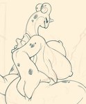 anthro anthrofied big_breasts bouncing_breasts breasts butt butt_grab female hand_on_butt huge_breasts looking_at_breasts nipples nude nude_anthro nude_female pokemorph rear_view solo three-quarter_view goolee nintendo pokemon generation_1_pokemon lapras pokemon_(species) line_art sketch