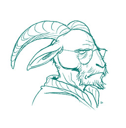 alternate_species anthro clothed clothing eyewear fur furrification glasses grumpy hair horn male simple_background solo white_background coconutmilkyway breaking_bad walter_white bovid caprine goat mammal blue_and_white digital_drawing_(artwork) digital_media_(artwork) headshot_portrait low_res monochrome portrait sketch