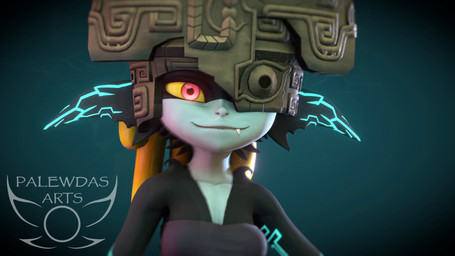 armor big_ears black_body blonde_hair breasts clothed clothing eyelashes female front_view fused_shadow green_markings grey_body grin hair headgear headwear helmet humanoid_pointy_ears long_hair looking_at_viewer markings navel one_eye_obstructed pointy_ears red_eyes shortstack shortstack_female smile snaggle_tooth solo thick_thighs topwear wide_hips yellow_sclera palewdas_arts nintendo the_legend_of_zelda twilight_princess midna humanoid imp twili 16:9 3d_(artwork) 3d_animation animated digital_media_(artwork) hi_res meme no_sound short_playtime video widescreen