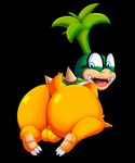 anthro backsack balls big_butt butt eyewear genitals glasses male nude presenting presenting_hindquarters shell short_tail smile solo spikes tail tepigfan101 mario_bros nintendo iggy_koopa koopaling koopa scalie absurd_res hi_res