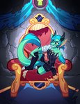 anthro bdsm bondage bound chair collar furniture genitals leash male penis pose solo submissive tail teasing throbbing throne mimny mimny123 nastymimny mythology dragon hybrid mythological_creature mythological_scalie scalie absurd_res hi_res pinup