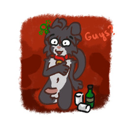 anthro bottle bubble can collar container drunk drunk_bubble fur genitals grey_body grey_fur group imminent_sex male male/male penis substance_intoxication trio white_body white_fur jabaox pablo_(jabaox) domestic_cat felid feline felis mammal 1:1 hi_res