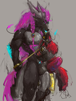 abdominal_bulge anal anal_penetration animal_genitalia animal_penis anthro bodily_fluids carrying_another collar cum cum_while_penetrated duo equine_genitalia equine_penis erection genital_fluids genitals hands_behind_back hybrid_genitalia hybrid_penis kiss_on_lips kissing knot knotted_equine_penis knotted_penis leash machine male male/male male_penetrated male_penetrating male_penetrating_male penetration penis sex vekyn mythology raijin_(vekyn) soleil_(itstedda) dragon eastern_dragon mythological_creature mythological_scalie protogen scalie absurd_res digital_media_(artwork) digital_painting_(artwork) hi_res painting_(artwork)