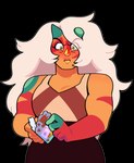 2_horns blush broken_horn female gem gloves_(marking) horn lips love_letter markings muscular muscular_female not_furry solo striped_arms discount-supervillain cartoon_network steven_universe jasper_(steven_universe) gem_(species) horned_humanoid humanoid jasper_(gem_species) hi_res