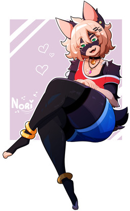 anklet anthro athletic_wear bangs bell bell_collar blonde_hair bottomwear clothing collar fangs femboy footwear gold_(metal) gold_anklet gold_jewelry gym_bottomwear gym_shorts hair half-closed_eyes jewelry legwear male narrowed_eyes open_mouth open_smile shirt shorts smile socks solo tank_top teeth thick_thighs thigh_highs toeless_footwear toeless_legwear toeless_socks toeless_stockings topwear wide_hips chatai nori_(chatai) domestic_cat felid feline felis mammal hi_res