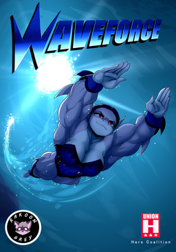 anthro clothing female muscular muscular_female one-piece_swimsuit pecs pecs_with_breasts solo sun superhero swimming swimwear text water_background rakoongrey shira_weaver_(rakoongrey) animal_humanoid aquatic aquatic_humanoid fish fish_humanoid humanoid makann shark shark_humanoid absurd_res english_text hi_res