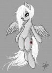 cutie_mark feathered_wings feathers female feral grey_background grey_body hair simple_background solo tail white_hair wings young tt-n hasbro my_little_pony mythology equid equine mammal mythological_creature mythological_equine pegasus