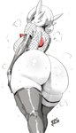 big_breasts big_butt biped bodily_fluids breasts butt clothed clothing female fishnet_clothing legwear looking_back not_furry solo sweat thick_thighs thigh_highs sana!rpg nintendo pokemon gardevoir generation_3_pokemon humanoid pokemon_(species) 2024 4:7 absurd_res hi_res