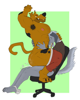 abs age_difference anthro anthro_on_anthro anthro_penetrated anthro_penetrating anthro_penetrating_anthro armpit_hair big_power_bottom bodily_fluids body_hair bottomless butt butt_hair chest_hair clothed clothing clothing_around_one_leg cum cum_in_ass cum_inside cumshot duo ejaculation facial_hair genital_fluids larger_male larger_on_top larger_penetrated leg_hair male male/male male_penetrated male_penetrating male_penetrating_male mature_male muscular muscular_bottom muscular_male nipples older_male on_top partially_clothed pecs penetration power_bottom rolling_chair sex simple_background sitting size_difference small_top_big_bottom smaller_male smile student tail teacher teacher_and_student underwear underwear_around_one_leg underwear_down younger_male younger_penetrated doost hanna-barbera scooby-doo_(series) scooby-doo canid canine canis domestic_dog great_dane mammal mastiff molosser 2025 hi_res