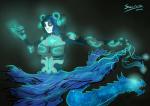 blue_hair clothing drawing female glowing hair solo suit sairine mythology shein_li bear dragon giant_panda mammal mythological_creature mythological_scalie scalie 2016 absurd_res hi_res