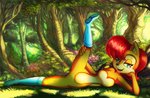 anthro big_breasts boots breasts casual_nudity clothing curvy_figure female flirting footwear forest hair hourglass_figure nude plant pose red_hair shoes solo spread_legs spreading stretching_legs tree jowybean archie_comics sega sonic_the_hedgehog_(archie) sonic_the_hedgehog_(comics) sonic_the_hedgehog_(series) sally_acorn chipmunk ground_squirrel mammal rodent sciurid absurd_res hi_res pinup shaded