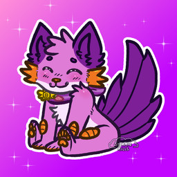 accessories_only ambiguous_gender anthro badge big_tail blush chest_tuft chibi countershade_ears countershading daww eyes_closed fin food fruit fur gradient_background happy head_tuft orange_body orange_gills orange_nose orange_pawpads orange_scales outline pawpads paws persim_berry persim_scarf pink_blush pink_body pink_fur plant pokemon_berry purple_background scales simple_background sitting smile solo sparkles tail tail_fin tuft white_body white_countershading white_outline stormiehills nintendo pokemon pokemon_mystery_dungeon spike_chunsoft xevy canid canine canis generation_3_pokemon hybrid mammal pokemon_(species) shiny_pokemon swampert wolf 1:1 2024 digital_drawing_(artwork) digital_media_(artwork) flat_colors full-length_portrait hi_res portrait male_(lore)