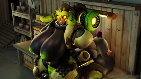 asphyxiation belly big_belly big_breasts big_butt big_female big_nipples breasts butt butt_grab destruction destruction_of_property duo facesitting female female/female grabbing_from_behind hand_on_butt huge_belly huge_breasts huge_butt jiggling nipples sitting sitting_on_another wide_hips sassyrdos blizzard_entertainment overwatch junker_queen_(overwatch) orisa_(overwatch) humanoid taur 16:9 3d_(artwork) 3d_animation animated digital_media_(artwork) hi_res short_playtime sound video widescreen