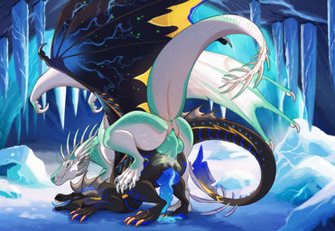anal anal_penetration animal_genitalia anus black_body blue_cum blue_eyes blue_penis blue_tongue bodily_fluids cave claws colored_cum cum cum_in_ass cum_inside cum_on_ground duo erection feral feral_on_feral feral_penetrated feral_penetrating feral_penetrating_feral from_behind_position genital_fluids genital_slit genitals green_anus green_body green_eyes green_penis horn ice ice_cave icicle knot knotted_penis male male/male male_feral male_penetrated male_penetrating male_penetrating_male multicolored_body penetration penile penile_penetration penis penis_in_ass raised_tail sex sharp_teeth tail teeth tongue unusual_bodily_fluids unusual_cum unusual_genital_fluids white_body wings owishka mythology dragon mythological_creature mythological_scalie scalie hi_res