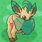 1:1 2022 anus ass_up balls blush butt digital_media_(artwork) eeveelution erection feral fur generation_4_pokemon genitals grass knot leaf leaf_tail leafeon leg_markings looking_at_viewer looking_back looking_back_at_viewer male mammal markings nintendo outside penis perineum pixel_(artwork) plant pokemon pokemon_(species) presenting presenting_hindquarters presenting_penis socks_(marking) solo tail tail_aside tan_body tan_fur zabozamojo