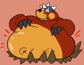 anthro armor belly big_belly biped bodily_fluids headgear helmet male navel overweight overweight_male solo sweat fanatictanuki mario_bros nintendo super_mario_galaxy major_burrows eulipotyphlan mammal mole_(animal) undergrunt 2025