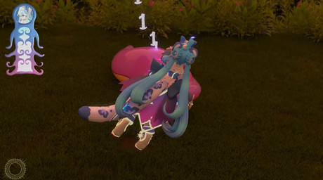 ambiguous_gender anthro anthro_prey blue_hair clothed clothing digestion duo fatal_vore female female_prey feral feral_pred gameplay_mechanics gui hair health_bar internal mud oral_vore panties struggling struggling_prey text underwear unwilling_prey upskirt vore amithymyr sound_warning bog_leech_(species) felid mammal pantherine snow_leopard animated hi_res huge_filesize long_playtime sound webm