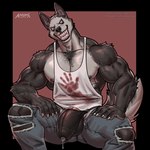 1:1 2024 amon-sydonai anthro anthrofied areola barazoku biceps big_bulge big_muscles black_border blood bodily_fluids body_hair border bottomwear bulge canid canine canis chest_hair claws clothing creepy creepy_face creepy_smile creepypasta deltoids demon denim denim_bottomwear denim_clothing detailed_bulge domestic_dog dripping english_text fur genital_fluids genital_outline genitals hand_print hi_res huge_bulge huge_muscles humanoid_genitalia humanoid_penis husky jeans looking_at_viewer male mammal muscular muscular_anthro muscular_male nipples nordic_sled_dog obliques pants patreon pecs penis penis_base penis_outline precum precum_drip precum_through_clothing precum_through_thong precum_through_underwear red_background scary serratus sharp_teeth shirt signature simple_background sitting smile smile.dog solo spitz tank_top teeth text thick_thighs thong topwear torn_bottomwear torn_clothing torn_jeans torn_pants tuft underwear unzipped url wet wet_clothing zipper