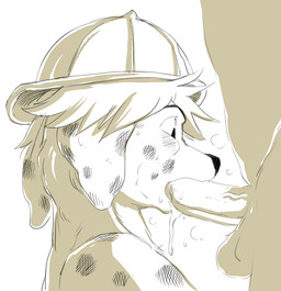 anthro armor balls black_nose bodily_fluids cum cum_in_mouth cum_inside duo fellatio firefighter firefighter_helmet floppy_ears fur genital_fluids genitals headgear helmet male male/male markings oral penile penis penis_in_mouth sex simple_background solo_focus spots spotted_body spotted_fur battle_angel canid canine canis dalmatian domestic_dog mammal 2013 monochrome