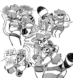 anthro date dessert distraction duo eating_ice_cream female female/female food hug hugging_another hugging_from_behind ice_cream ice_cream_cone kerchief kiss_on_lips kissing ninja_outfit pawpads roughhousing speech_bubble watching_movie anaugi friday_the_13th_part_viii:_jason_takes_manhattan penny_(anaugi) sakura_(anaugi) canid canine domestic_cat felid feline felis mammal raccoon_dog tanuki 2026 absurd_res digital_media_(artwork) digital_painting_(artwork) digital_watercolor_(artwork) hi_res monochrome painting_(artwork) watercolor_(artwork) trans_(lore) trans_woman_(lore)