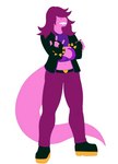 anthro big_tail bracelet female hair jewelry purple_body purple_hair solo spiked_bracelet spikes tail teeth toothy_grin anarchy_puppet deltarune undertale_(series) susie_(deltarune) humanoid hi_res