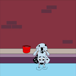 black_spots duo feral fur male spots water white_body white_fur redundantmodule 101_dalmatian_street 101_dalmatians disney alfred_bright dylan_(101_dalmatians) canid canine canis dalmatian domestic_dog human mammal 2021 animated meme short_playtime sound video