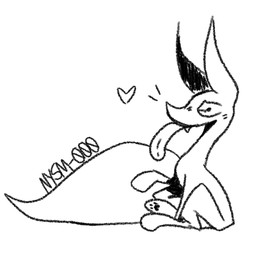 ambiguous_gender blep blush blush_lines fangs feral pawpads sitting solo teeth tongue tongue_out nowyouseeme000 canid canine fox greed_(voidpet) mammal voidpet voidpet_(voidpet_dungeon) hi_res