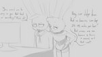 annoyed anthro computer dialogue duo electronics female hand_on_hip male profanity text agidyne rose_(agidyne) stephen_(agidyne) lagomorph mammal 16:9 4k absurd_res english_text hi_res monochrome widescreen