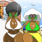 1:1 2016 afro avian beach beak belly big_breasts bikini bird black_hair breast_squish breasts brown_body brown_skin cleavage clothed clothing courtney_(igph) curvy_figure daughter_(lore) detailed_background digital_media_(artwork) dot_eyes duo eyelashes eyewear female generation_1_pokemon generation_3_pokemon generation_5_pokemon generation_7_pokemon gesture hair hand_gesture heart_eyes heart_symbol hi_res hourglass_figure huge_breasts humanoid igphhangout looking_at_viewer mother_(lore) mother_and_child_(lore) mother_and_daughter_(lore) navel nekeisha_(igph) nintendo not_furry outside parent_(lore) parent_and_child_(lore) parent_and_daughter_(lore) pokemon pokemon_(species) pyukumuku sandygast sea seaside side_boob slightly_chubby smile squish standing staryu sunglasses swimwear teeth thick_thighs thumbs_up under_boob voluptuous water whimsicott white_hair wide_hips wingull yellow_eyes